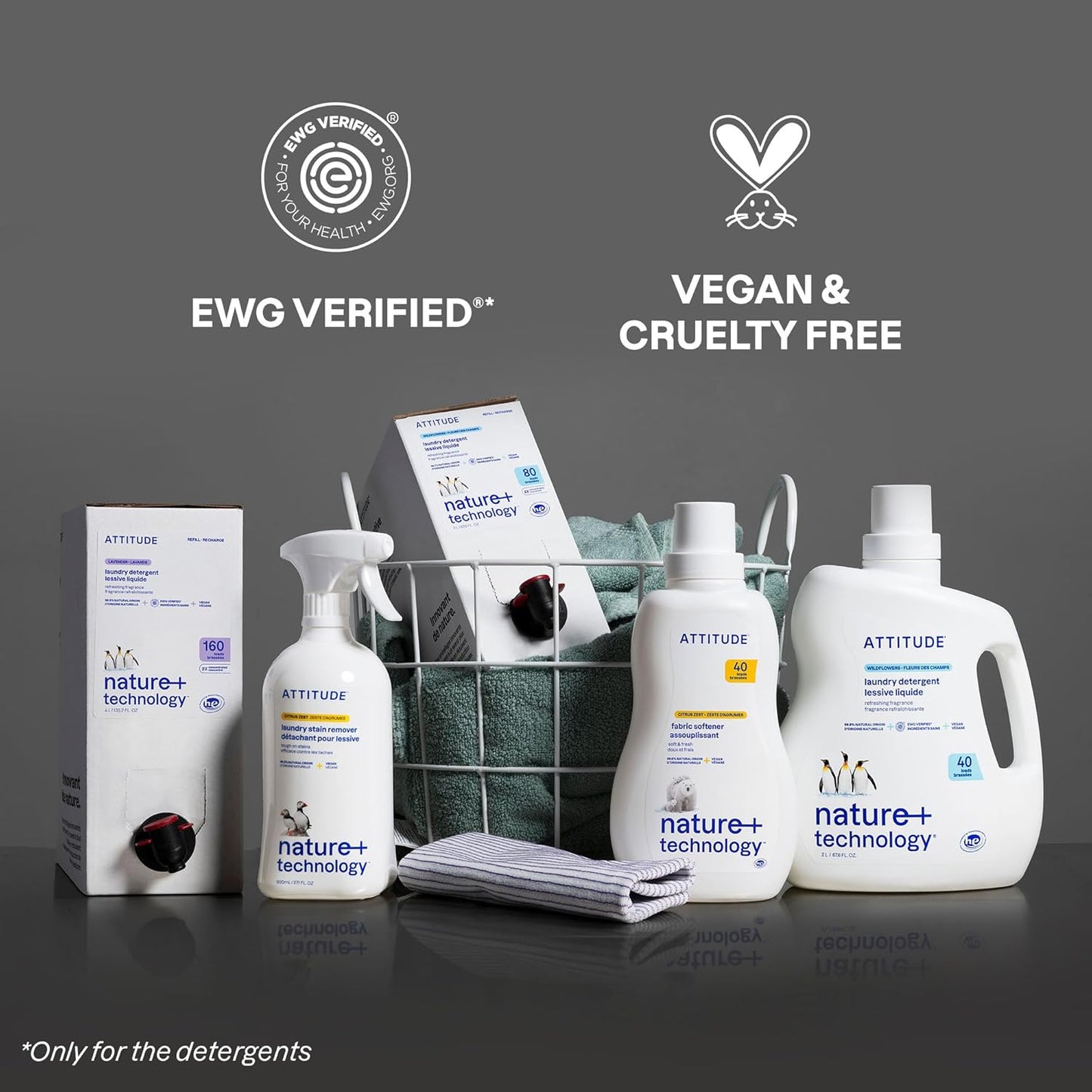 ATTITUDE Liquid Laundry Detergent, EWG Verified, HE Compatible, Plant-Based & Vegan, Natural Laundry Soap, Mountain Fresh Scent, 40 Loads, 67.6 Fl Oz