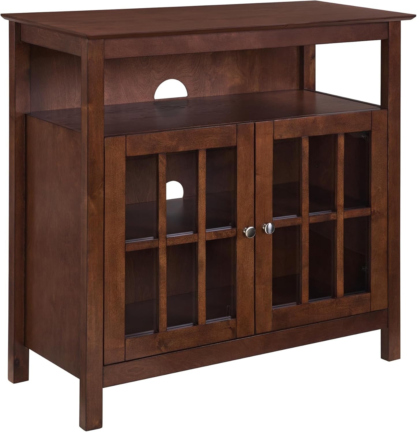 Convenience Concepts Big Sur Highboy TV Stand 36" - Modern Entertainment Center For TVs up to 40", Storage Cabinet for Dining, Living Room, & Entryway, Console Hall Table with Shelves, Espresso