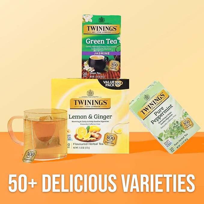 Twinings of London Flavoured Herbal Tea Lemon & Ginger 100 pckts - Cart Shape