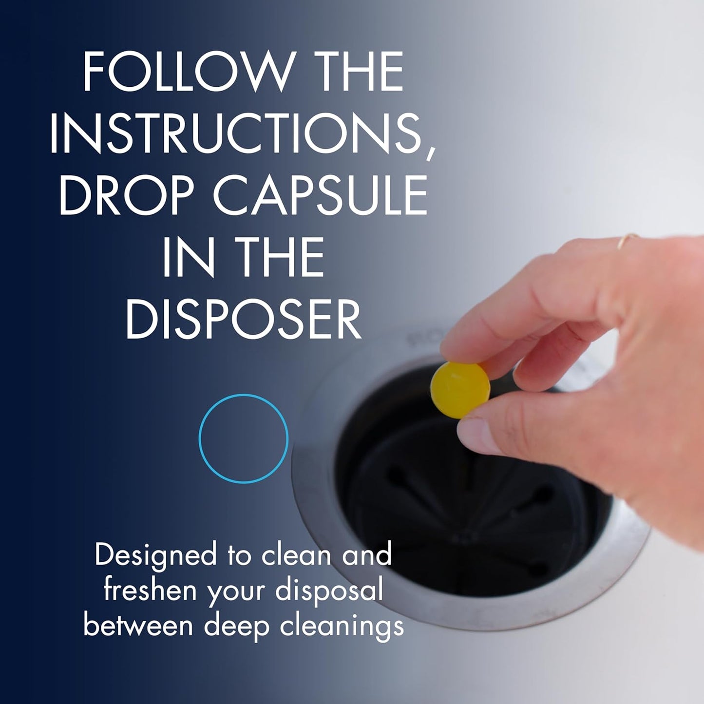 Glisten Garbage Disposer Freshener, Sink Disposal Odor Eliminator, Quick and Easy-to-Use, Lemon Scent, 10 Capsules