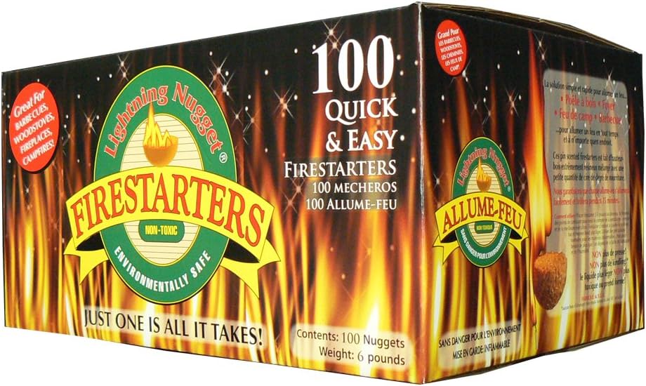 Lightning Nuggets N100SEB Super Economy Box Fire Starter , Tan Brown, 100 Count (Pack of 1)