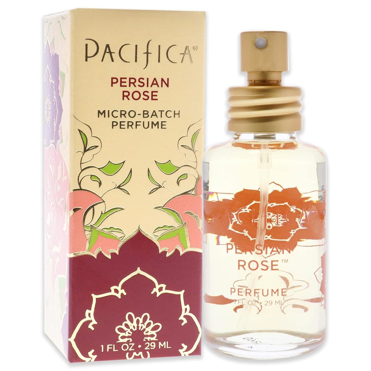 Pacifica Beauty, Persian Rose Clean Fragrance Spray Perfume, Made with Natural & Essential Oils, Fresh Rose Scent, Vegan + Cruelty Free, Phthalate-Free, Paraben-Free, Gifts for Her, 29 ml. 1 fl. oz