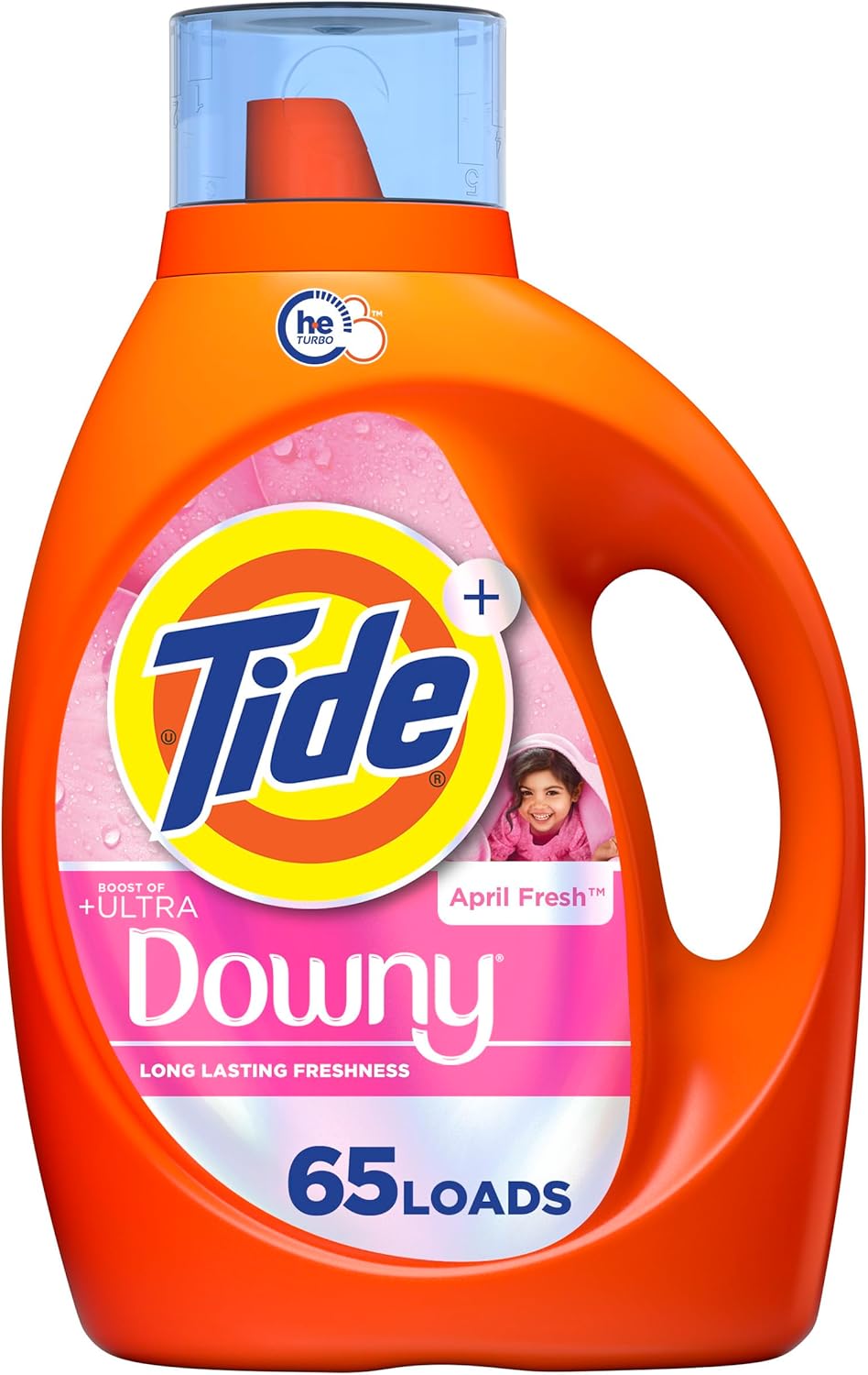 Tide Plus Boost of Ultra Downy Liquid Laundry Detergent, April Fresh Scent, 92 fl oz, 65 Loads, Laundry Detergent Liquid with Long-Lasting Freshness