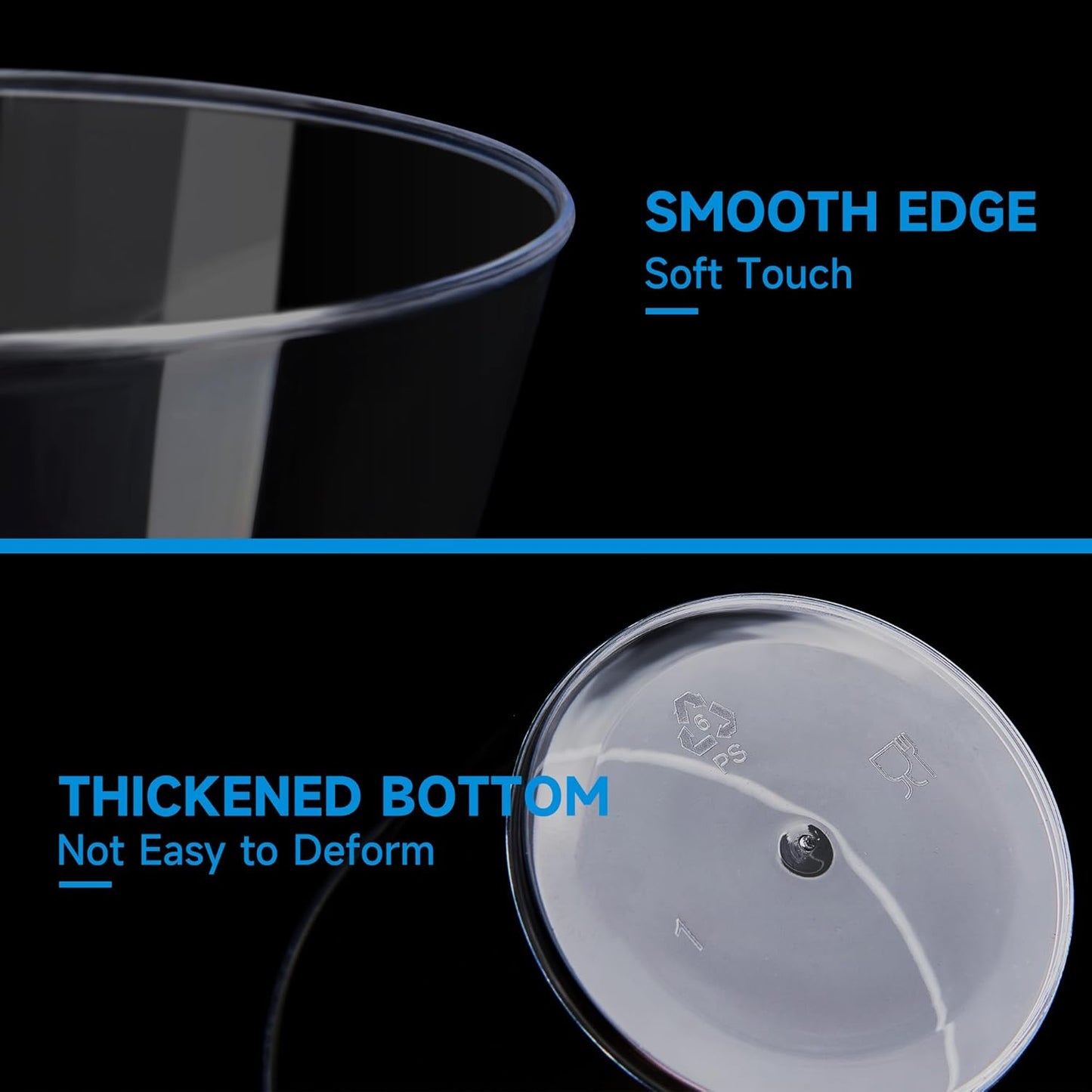 RACETOP 9 oz Clear Plastic Cups 100 packs, Disposable Plastic Party Cups Tumblers, Cocktail Cups, Perfect for Parties, Wedding and Events