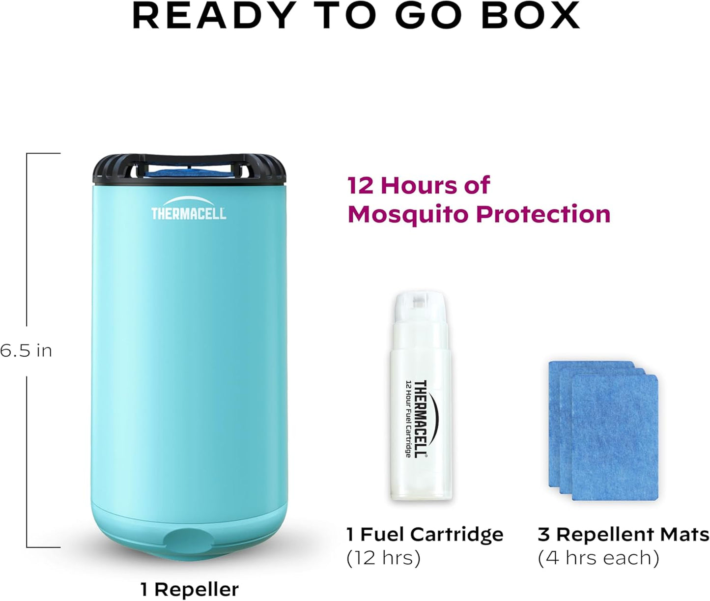 Thermacell Mosquito Repeller Patio Shield; Includes 12-Hour Refill; 15 Foot Zone of Protection; Highly Effective Mosquito Repellent for Patio; Bug Spray Alternative; Scent Free