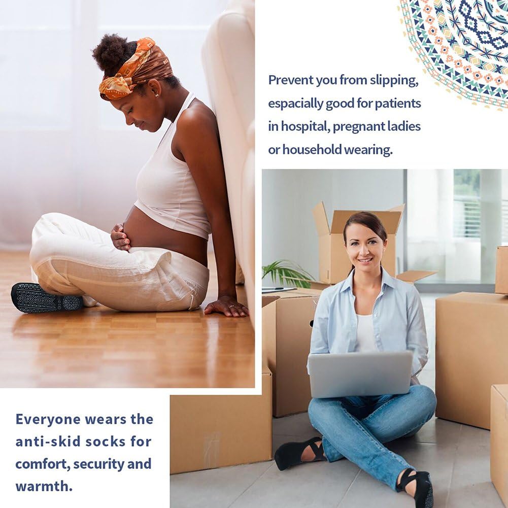 Ozaiic Pilates Socks for Women Non Slip Grip, Yoga Socks with Grippers for Barre, Hospital, Ballet, Dance, Barefoot Workout