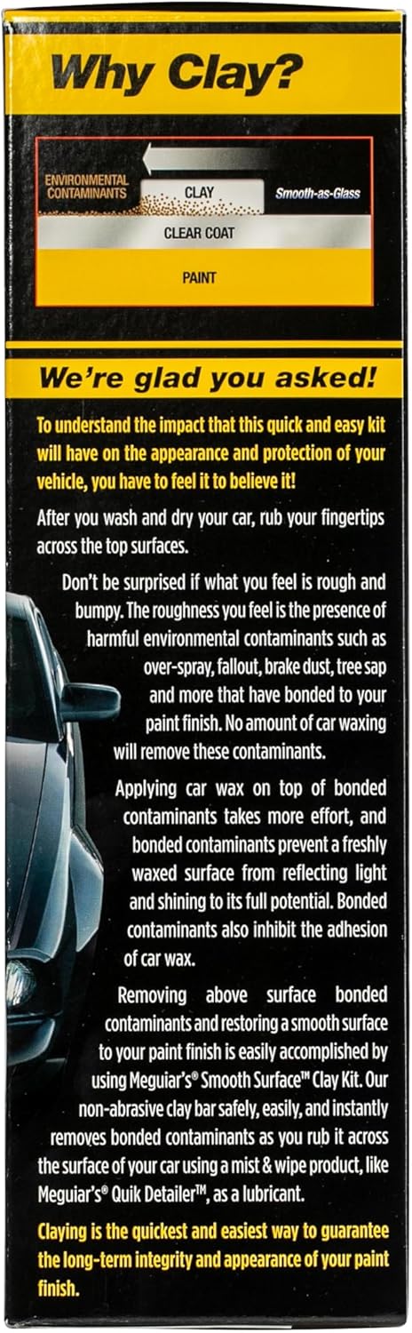 Meguiar's G191700 Smooth Surface Clay Kit, Safe and Easy Car Claying for Smooth as Glass Finish