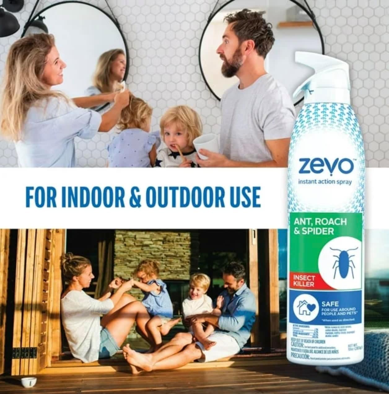 Zevo Roach Killer Ant, Roach, Spider Insect Spray (10 oz) | Indoor Outdoor Use | Instant Action | Pet People Friendly Safe (2)