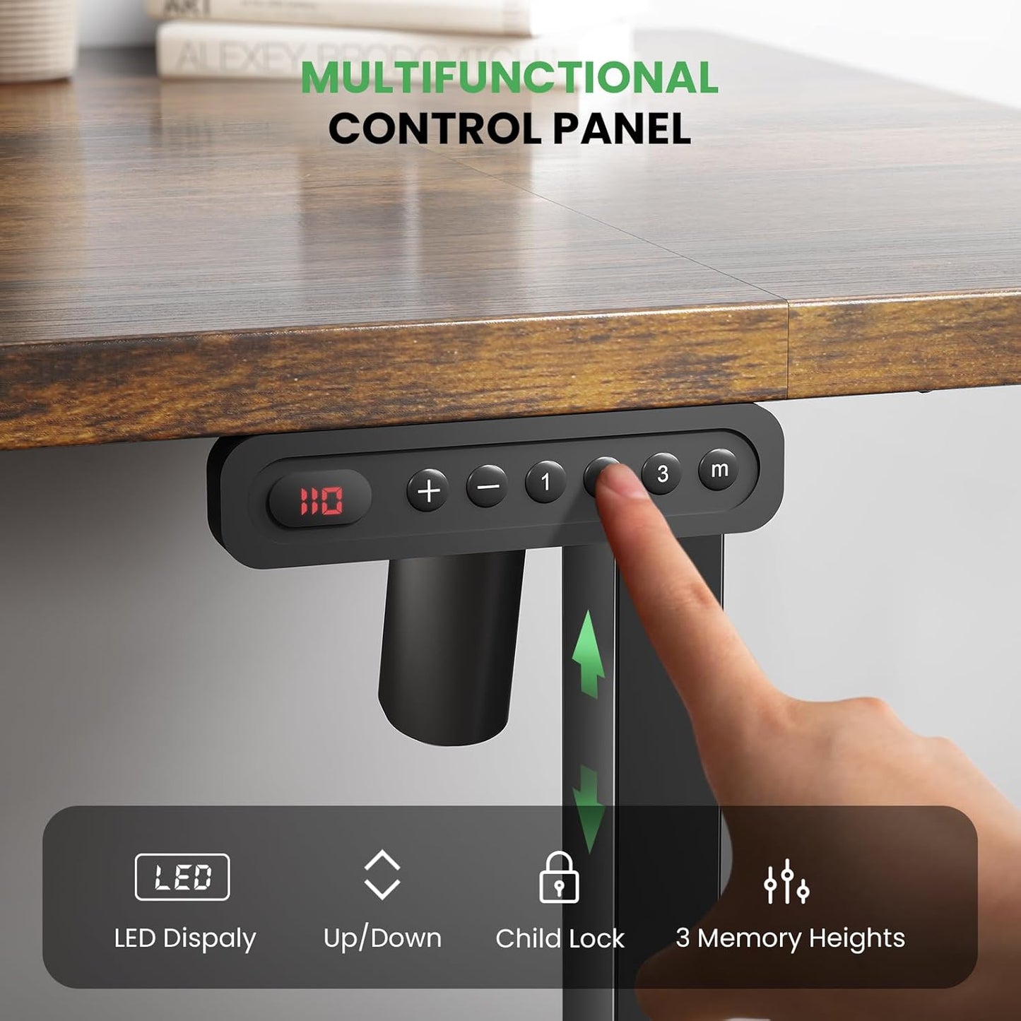 SIAGO Electric Standing Desk Adjustable - 63 x 24 Inch Sit Stand up Desk with Cable Management - 3 Memory Preset Adjustable Height Table