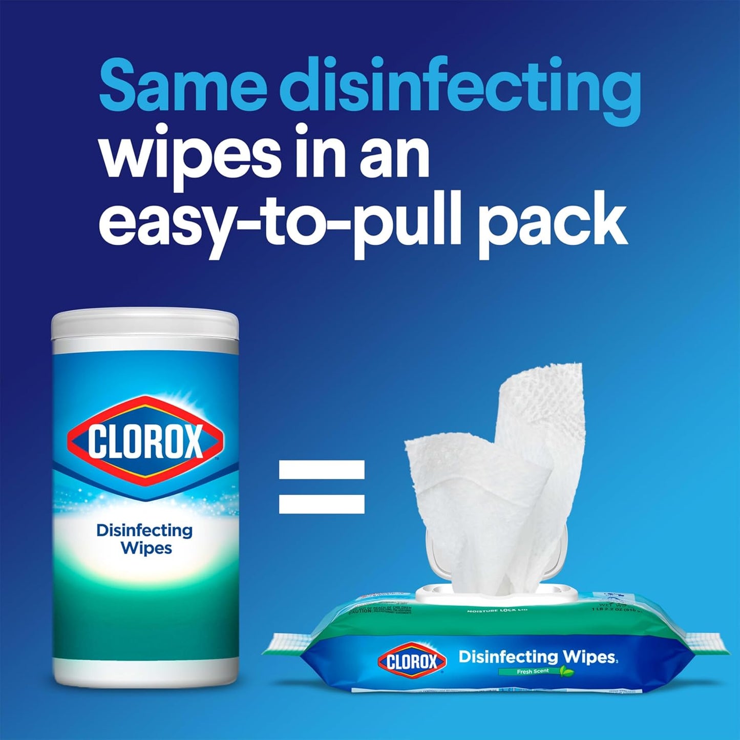 Clorox Disinfecting Wipes, Bleach Free Cleaning Wipes, Household Essentials, Dorm Room Essentials, Fresh Scent, Moisture Seal Lid, 75 Wipes, Pack of 3 (New Packaging)