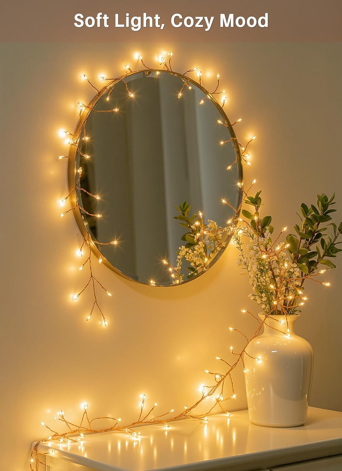 Fairy Lights Battery Operated, 10Ft 120 LED Firecracker String Lights, Waterproof Silver Wire Starry Firefly Light for DIY Wreath Weeding Indoor Outdoor Christmas Decorations