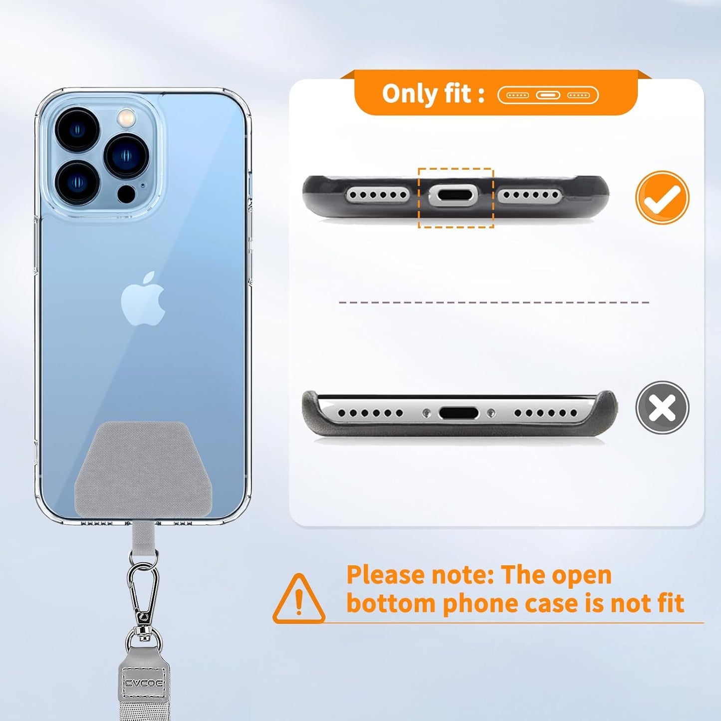 CACOE Phone Lanyard 2 Pack-2× Adjustable Neck Strap,2× Phone Patches,Universal Cell Phone Multifuctional Patch Lanyards Compatible with Most Smartphones(Black+Gray)