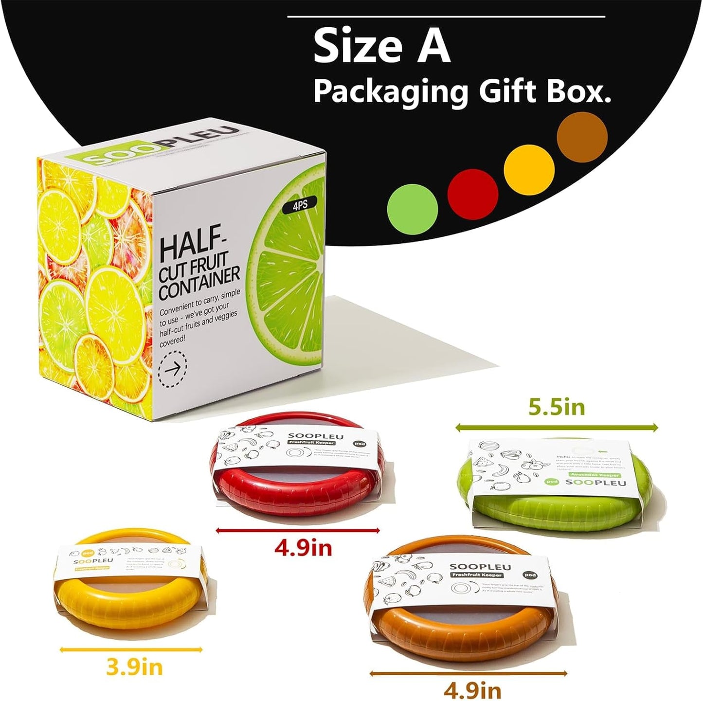 Avocado Saver and Tomato Holder - Set of 4 Reusable Storage Containers for Fridge - Ideal for Garlic, Onions, Lemons, and Potatoes