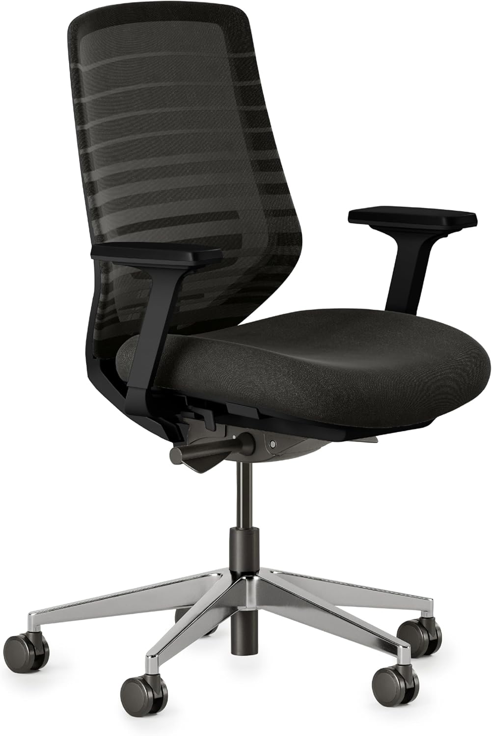 A Versatile Desk Chair with Adjustable Lumbar Support, Breathable Mesh Backrest, and Smooth Wheels - Experience Optimal Comfort and Support - All Black