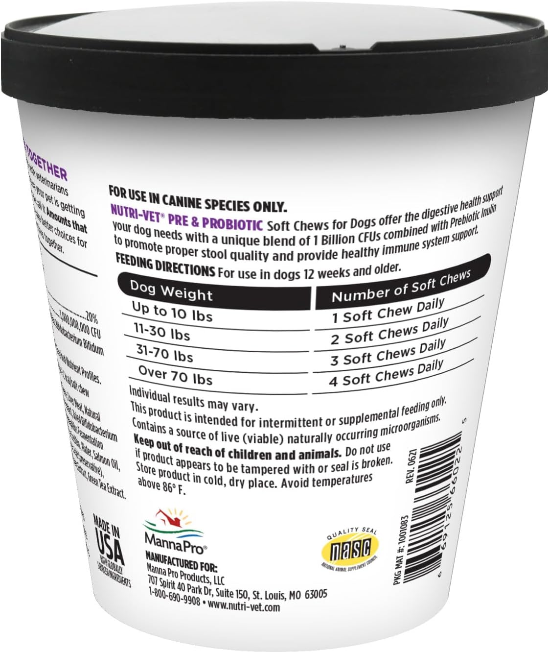 Nutri-Vet Pre & Probiotics for Dogs, Digestive Support, Upset Stomach, Puppy Probiotic, Pet Vitamins and Supplements, Dog Probiotics, Liver & Cheese Flavor, 120 Soft Chews