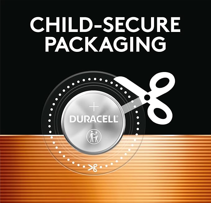 Duracell 2032 Lithium Battery. 4 Count Pack. Child Safety Features. Compatible with Apple AirTag, Key Fob, and other devices. CR2032 Lithium 3V Cell. 2032 Battery, Lithium Coin Battery