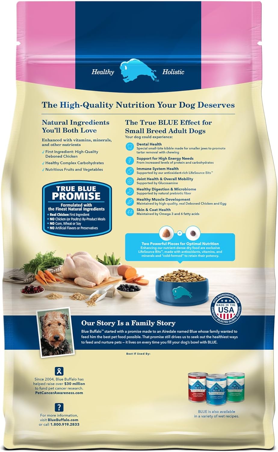 Blue Buffalo Life Protection Formula Adult Small Breed Dry Dog Food, Supports High Energy Needs, Made with Natural Ingredients, Chicken & Brown Rice Recipe, 5-lb. Bag - Cart Shape