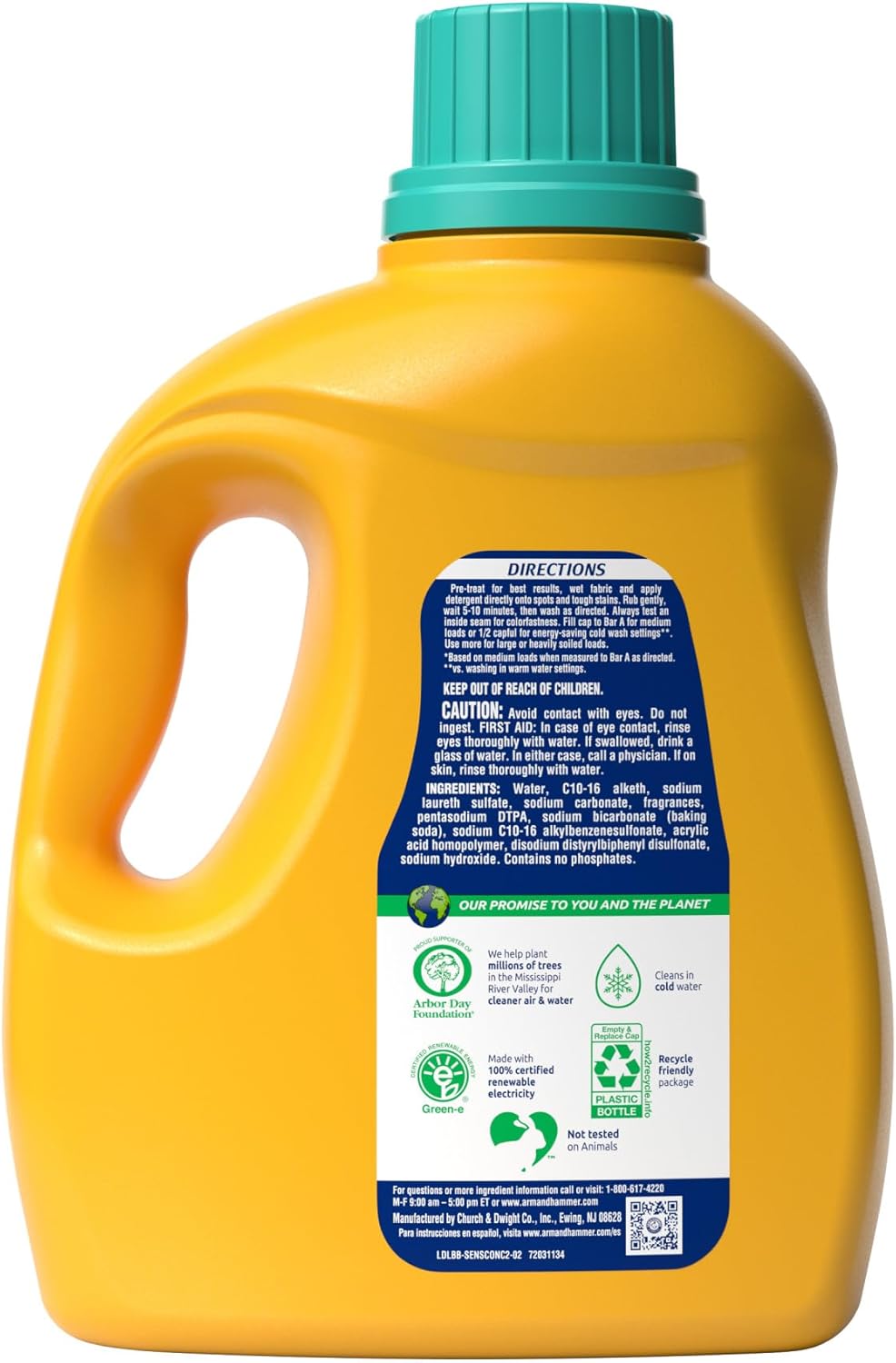 ARM & HAMMER Sensitive Skin Liquid Laundry Detergent, Fresh Scent, 105 fl oz, 105 Loads