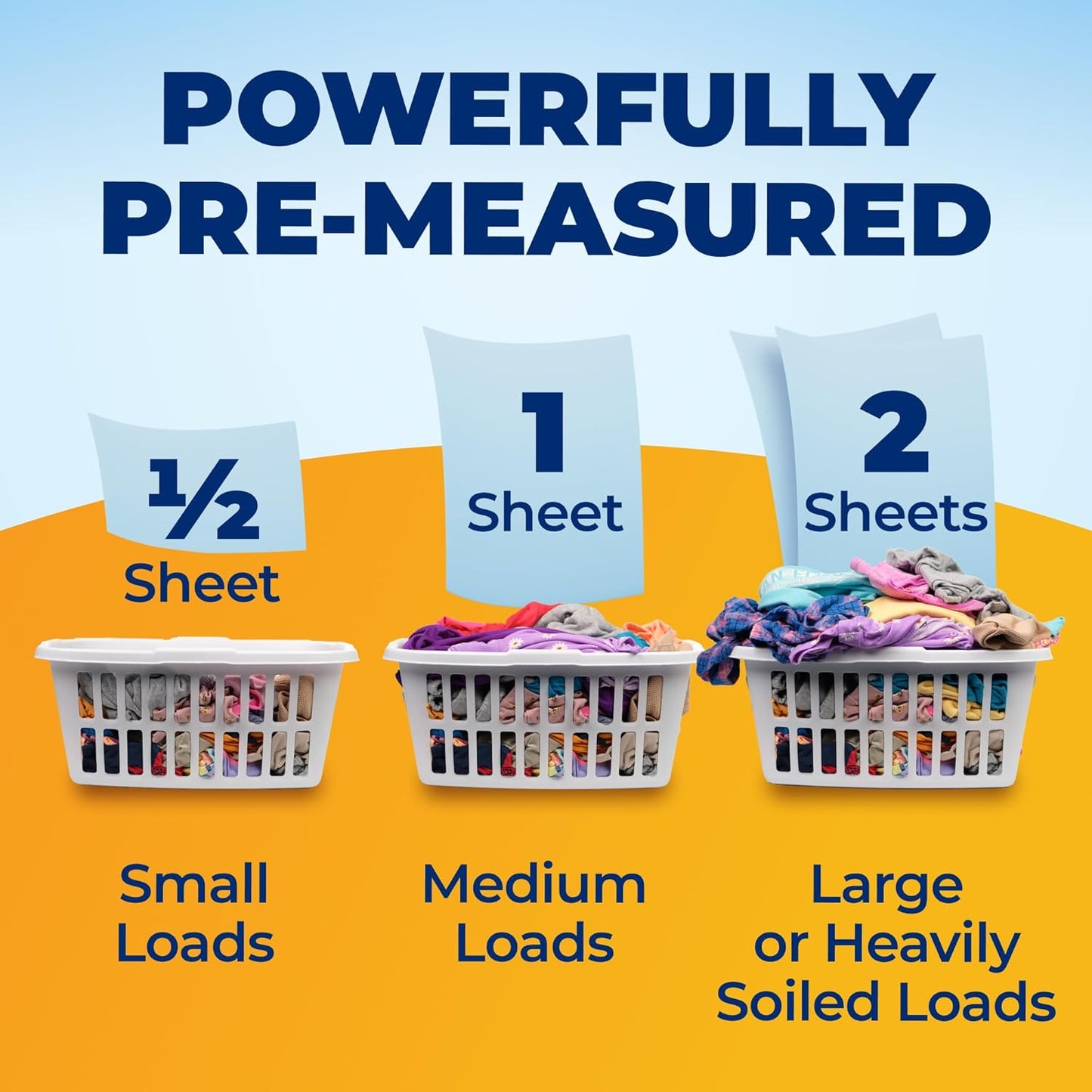 ARM & HAMMER Power Sheets Laundry Detergent, Fresh Breeze Scent, No Mess, Lightweight and Travel-Friendly, 35 Count, Up to 70 Small Loads