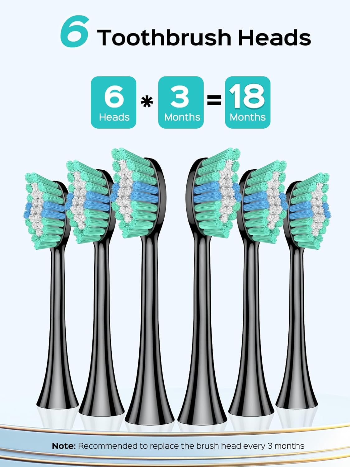 COSLUS Sonic Electric Toothbrush for Adults: 47000 VPM for Deep Cleaning & Whitening with Travel Case - 5 Modes for Sensitive Teeth & Braces, Wireless Charging, 6 Brush Heads for Home Family, Black