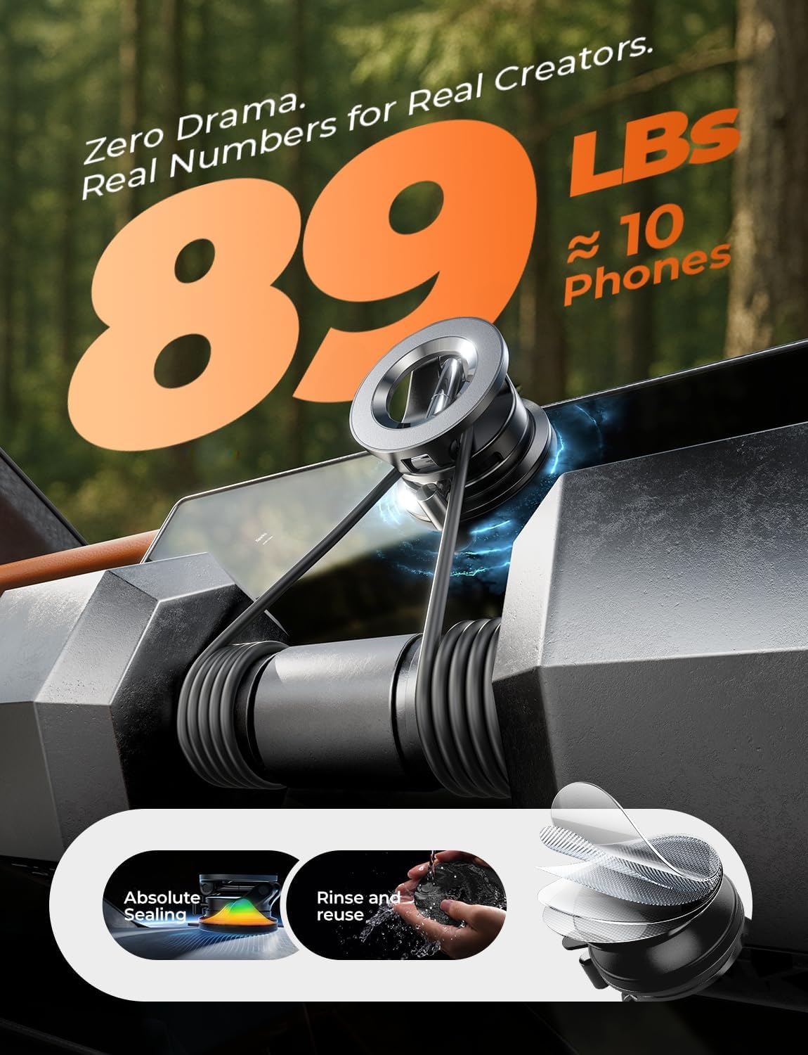 LISEN for Magsafe Car Mount, Magnetic Phone Holders for Your Car, Magnet Vacuum Phone Mount Car Accessories for Women Men BMW, SuctionPro for Valentines Day Gifts for Him Her Kits, for iPhone 17-12