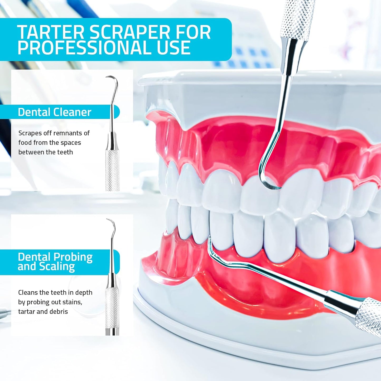 Utopia Care Professional Dental Tartar Scraper Tool, Dental Pick, Double Ended Tartar Remover for Teeth, Plaque Remover, Tooth Scraper, (1, Silver, 6.5 Inch)