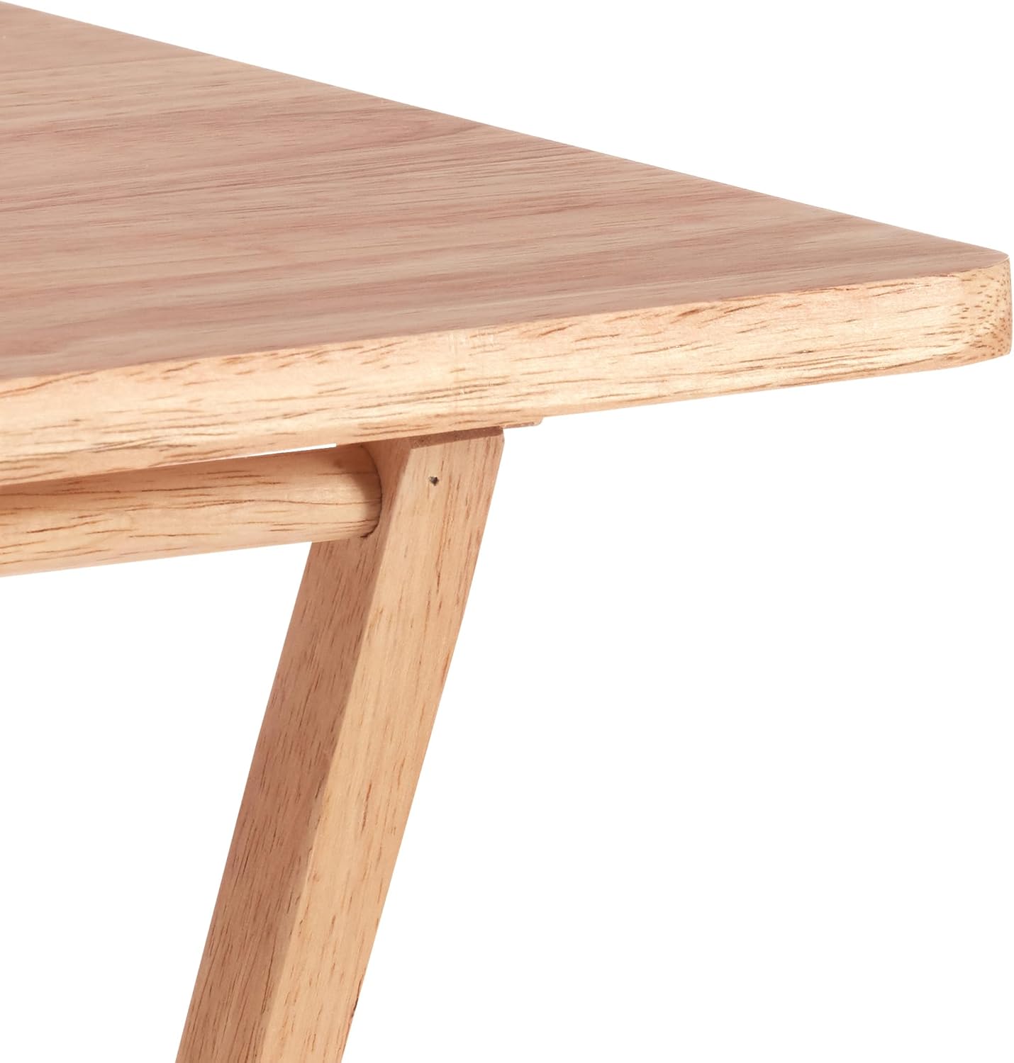 Foldable TV Dinner Tray Table with Storage Rack, 14.6 L x 19 W x 26 H inch, Natutral, 4-Pack