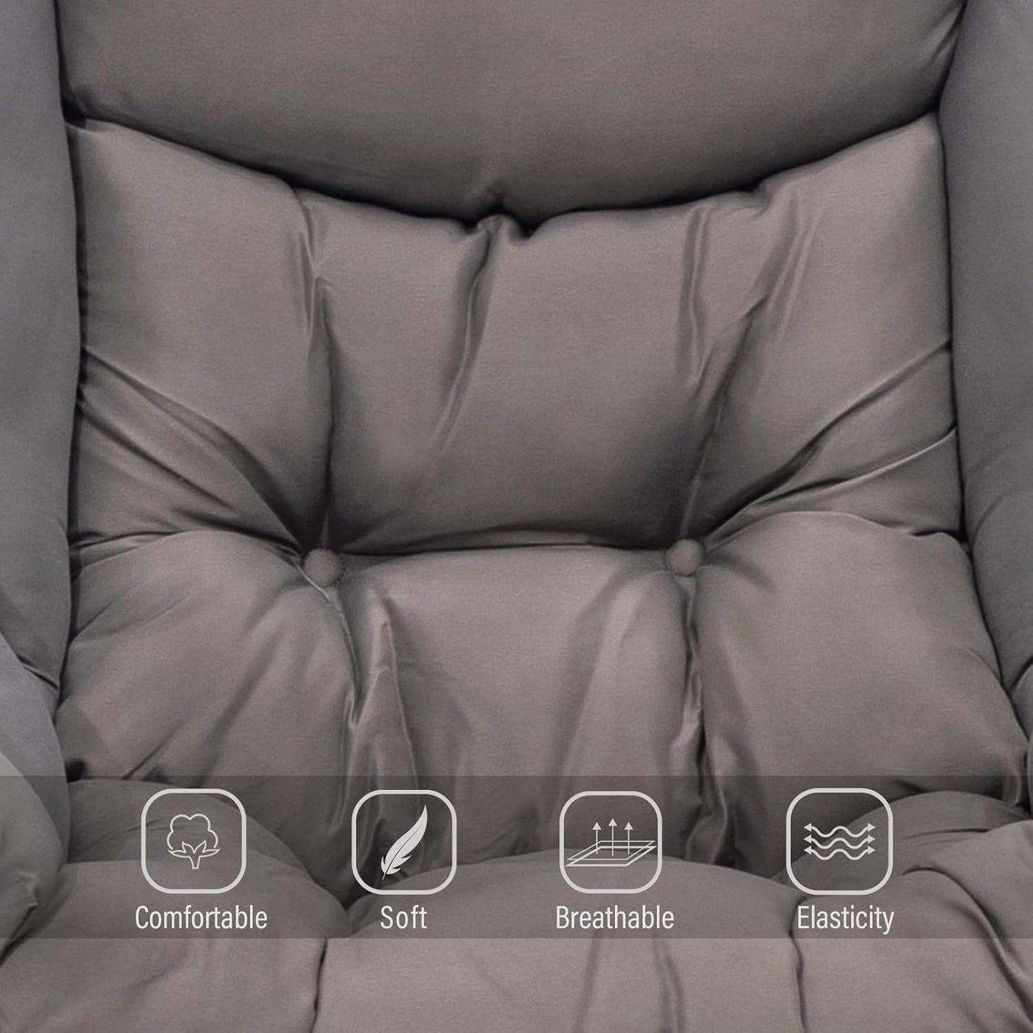 Welnow Lazy Chair with Ottoman, Modern Lounge Accent Chair with Armrests and a Side Pocket, Leisure Sofa Armchair, Reading Armchair with Footrest for Small Space, Dark Grey