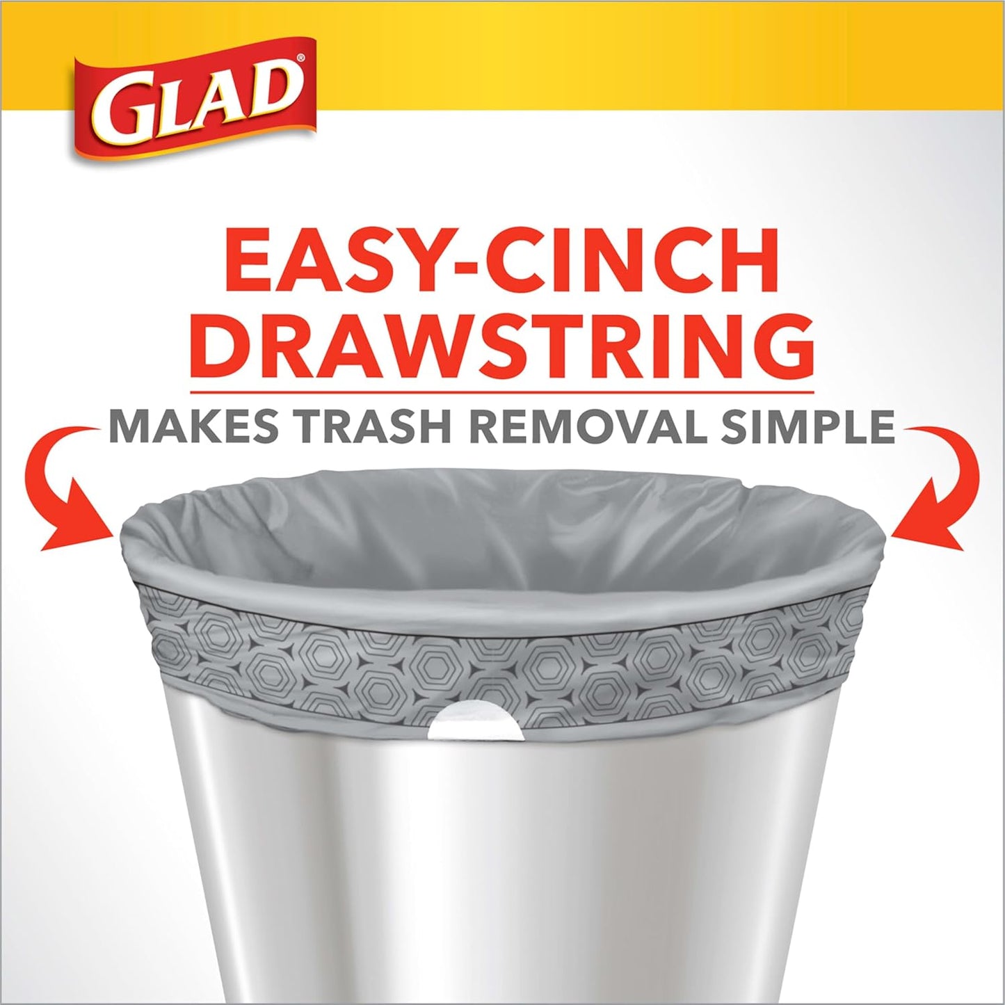 Glad Medium Trash Bags, 8 Gallon, Lemon Fresh Bleach Garbage Bags, Resists Bacterial Odors with Drawstring, 80 Count