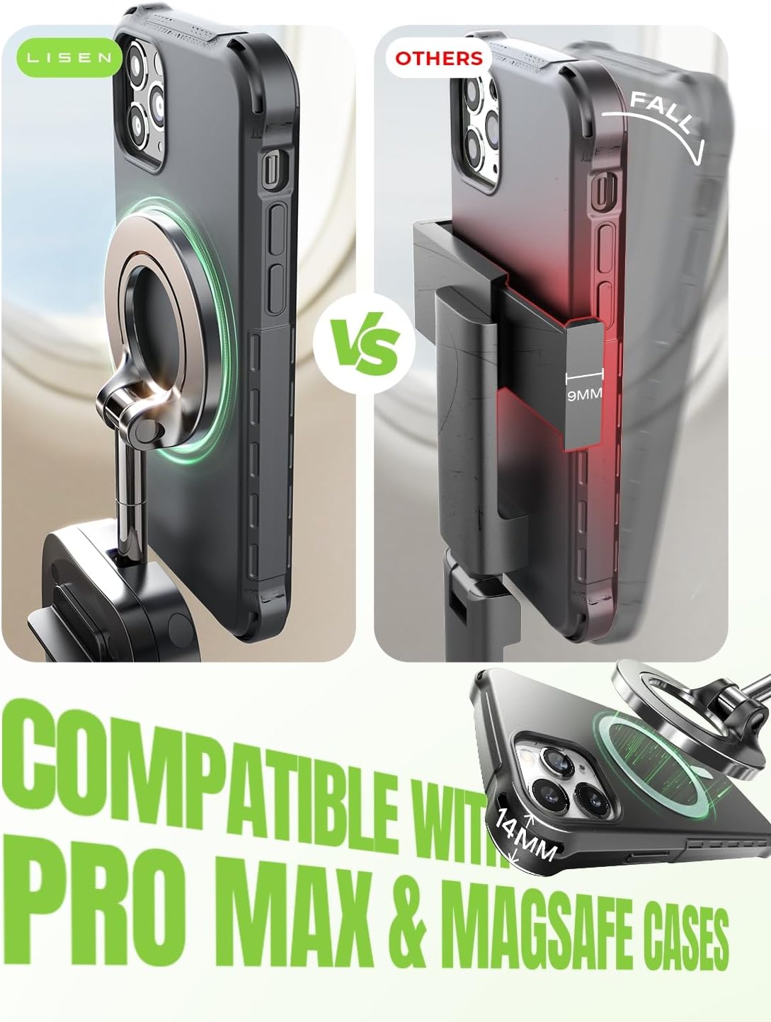 LISEN Travel Gifts Christmas for Gifts Airplane Gadgets Men Mini Travel Essentials Phone Holder Stocking Stuffers for Women MagSafe Accessories Vacation Cruise Essentials 2026 Long Flight Must Have