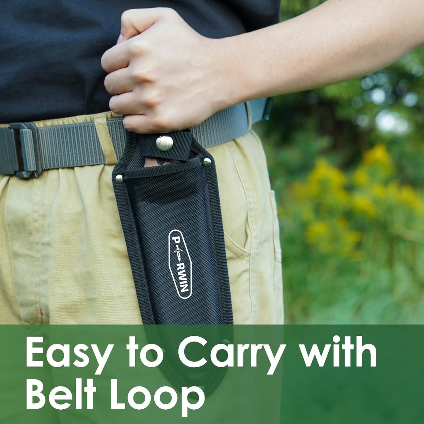 Hori Hori Garden Knife, Garden Tools with Sheath for Weeding,Planting,Digging, 7" Stainless Steel Blade with Cutting Edge, Full-Tang Wood Handle with Hanging Hole - Cart Shape