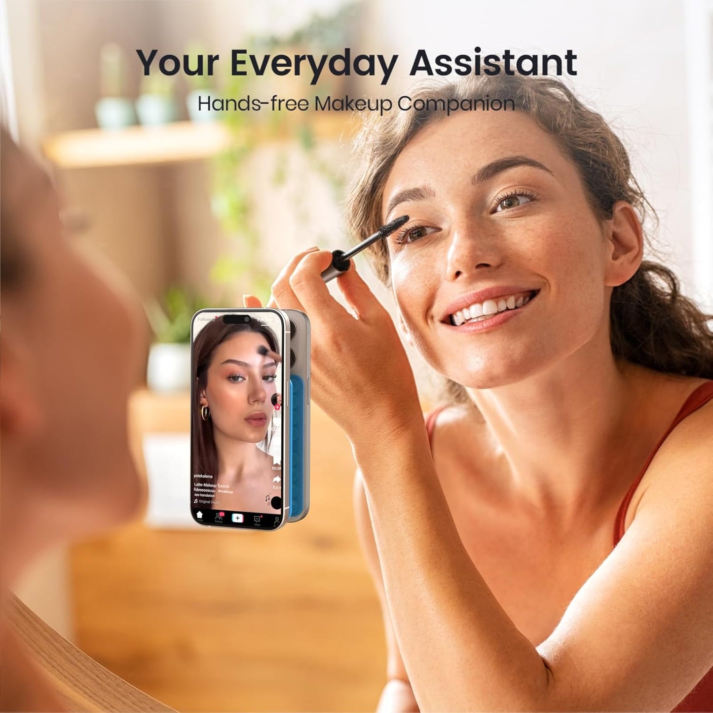 Klearlook Silicone Double-Sided Suction Cup Phone Case Detachable Mount, Sticky Phone Grip with Higher Suction Power for iPhone, Hands-Free Phone Accessories Holder for Selfies and Videos, Light Pink