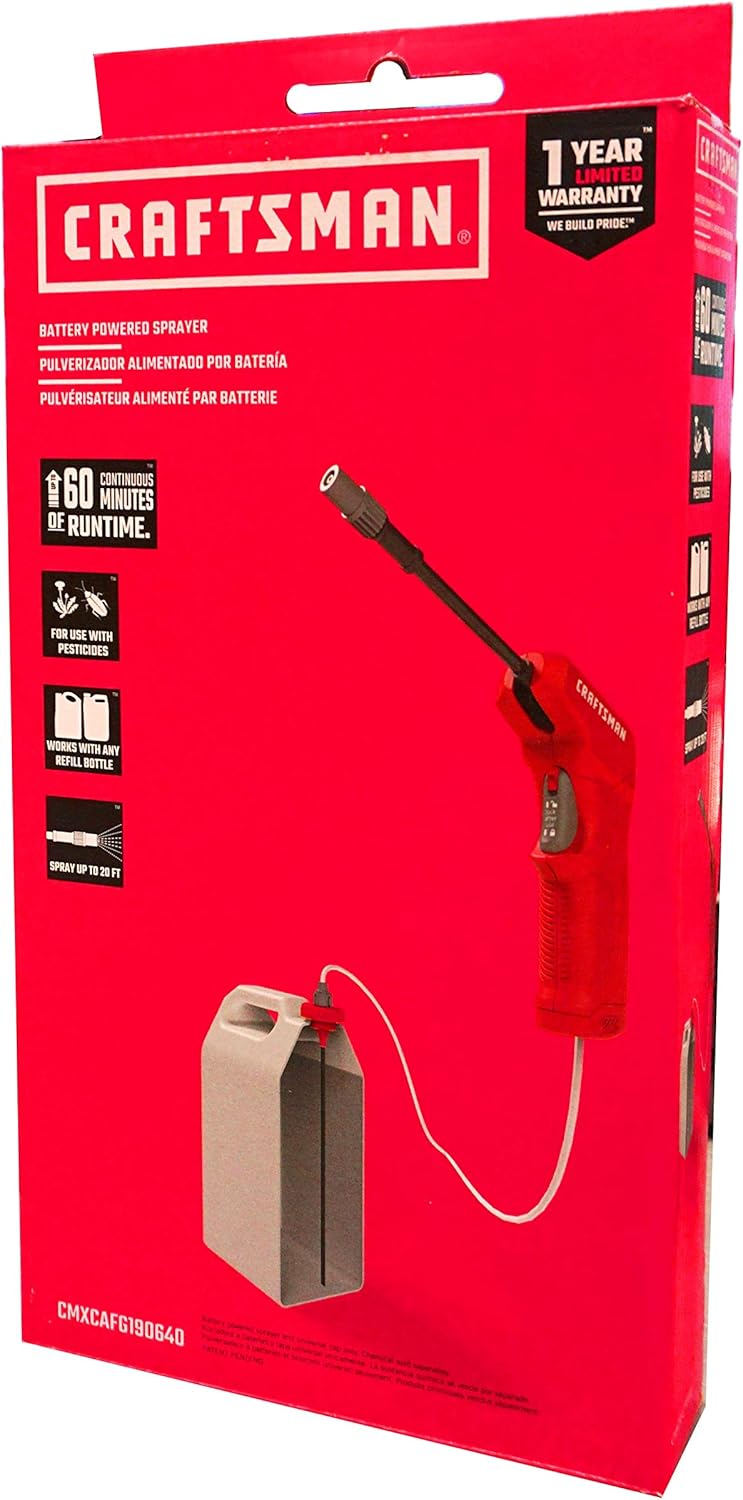 CRAFTSMAN Battery Powered Sprayer Wand (CMXCAFG190640) Easily Attaches to Most Ready to Use Chemical Bottles for Gardening, Lawn and Disinfecting