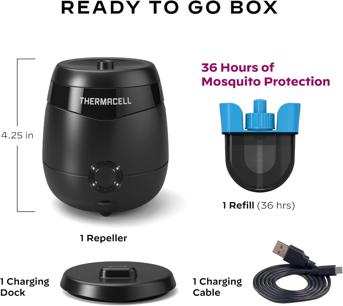 Thermacell E-Series Rechargeable Mosquito Repeller with 20’ Mosquito Protection Zone; Bug Spray Alternative; Scent Free