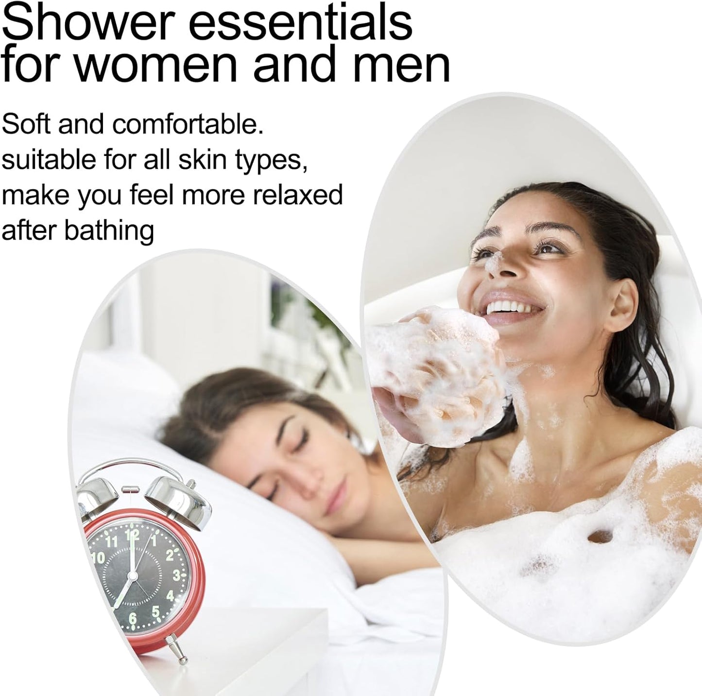 Fishent Loofah Bath Sponge Shower Loofahs, 4 Pack Soft Loofa Exfoliating Body Scrubber Mesh Shower Puff Pouf Ball Luffa for Men and Women(50g/pcs)