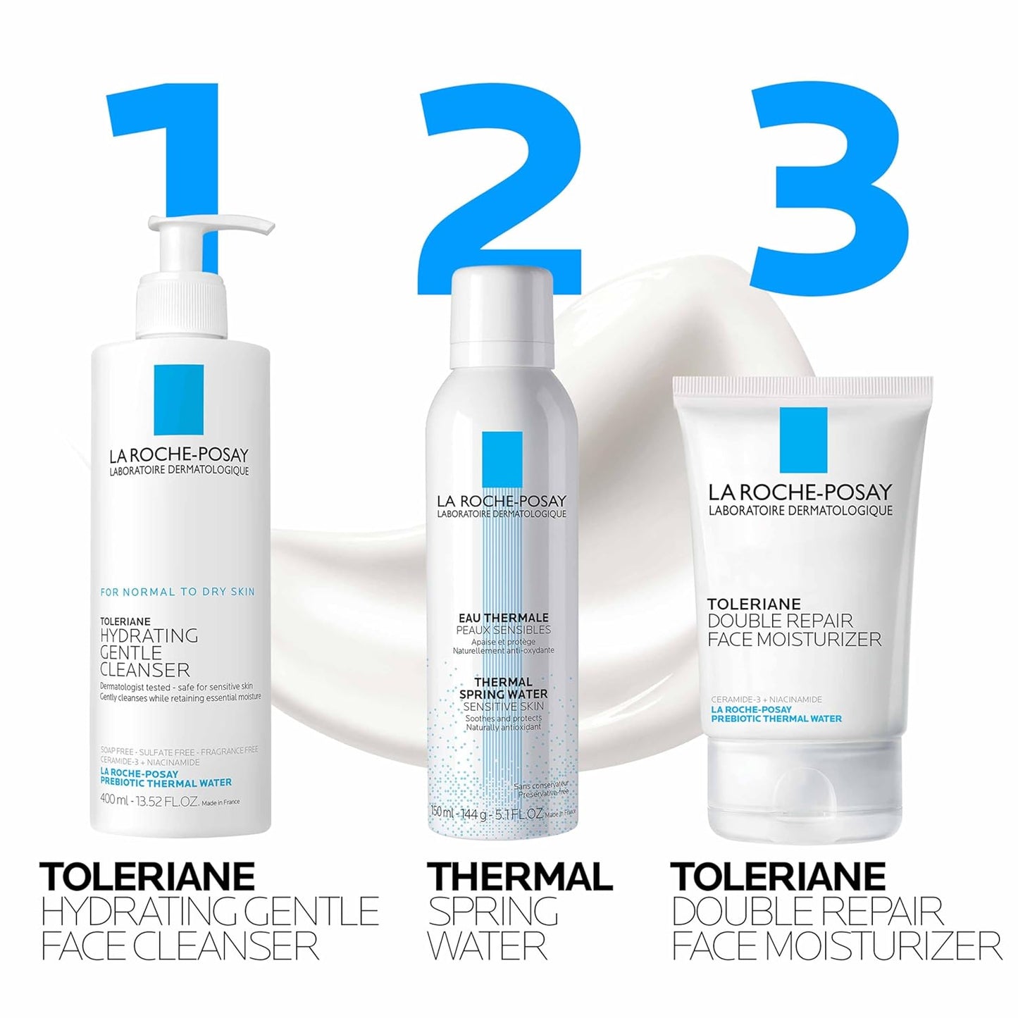 La Roche Posay Toleriane Double Repair Face Moisturizer, Daily Moisturizer Face Cream with Ceramide and Niacinamide for All Skin Types, Oil Free, Fragrance Free