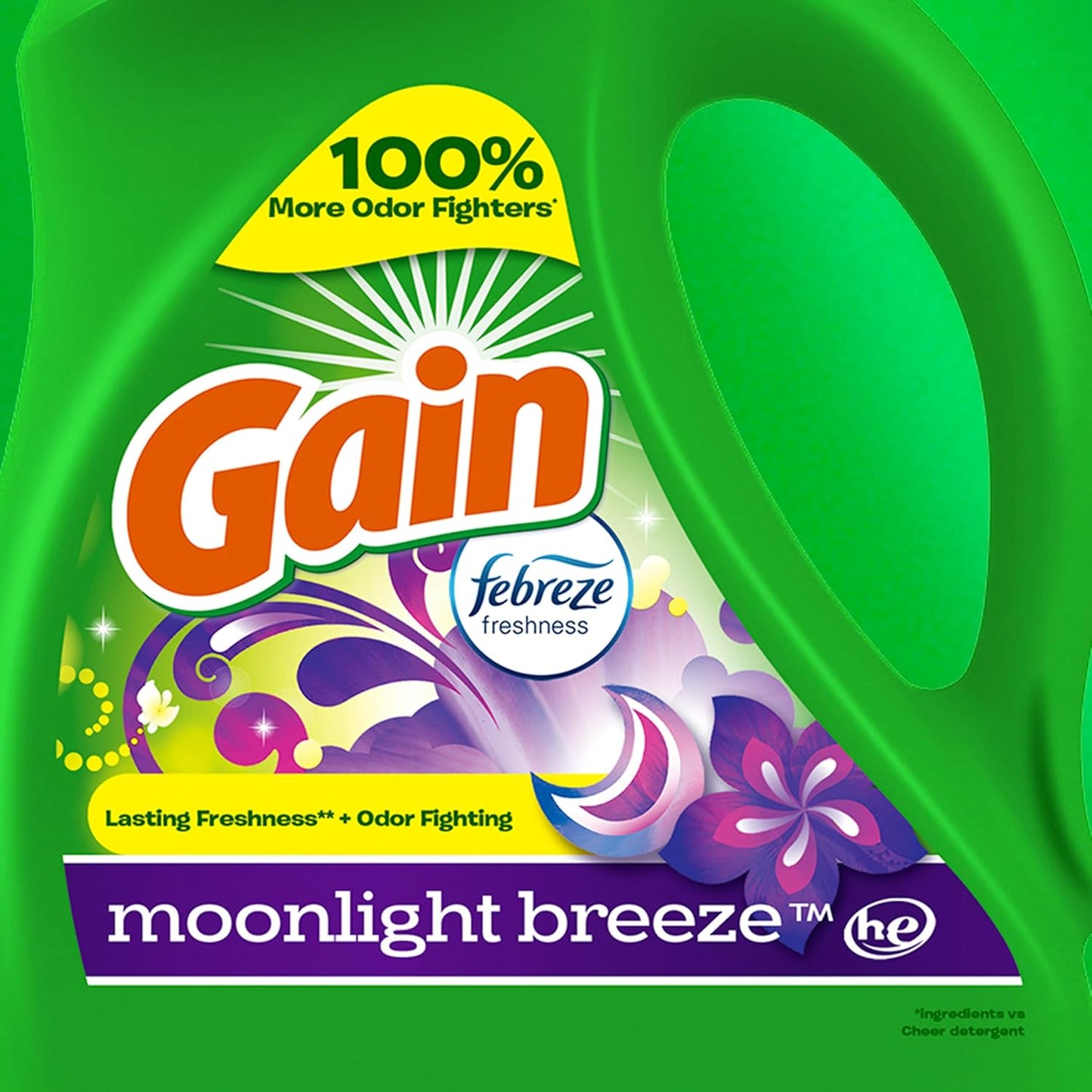Gain + Aroma Boost Liquid Laundry Detergent, Moonlight Breeze Scent, 61 Loads, 88 fl oz, HE Compatible