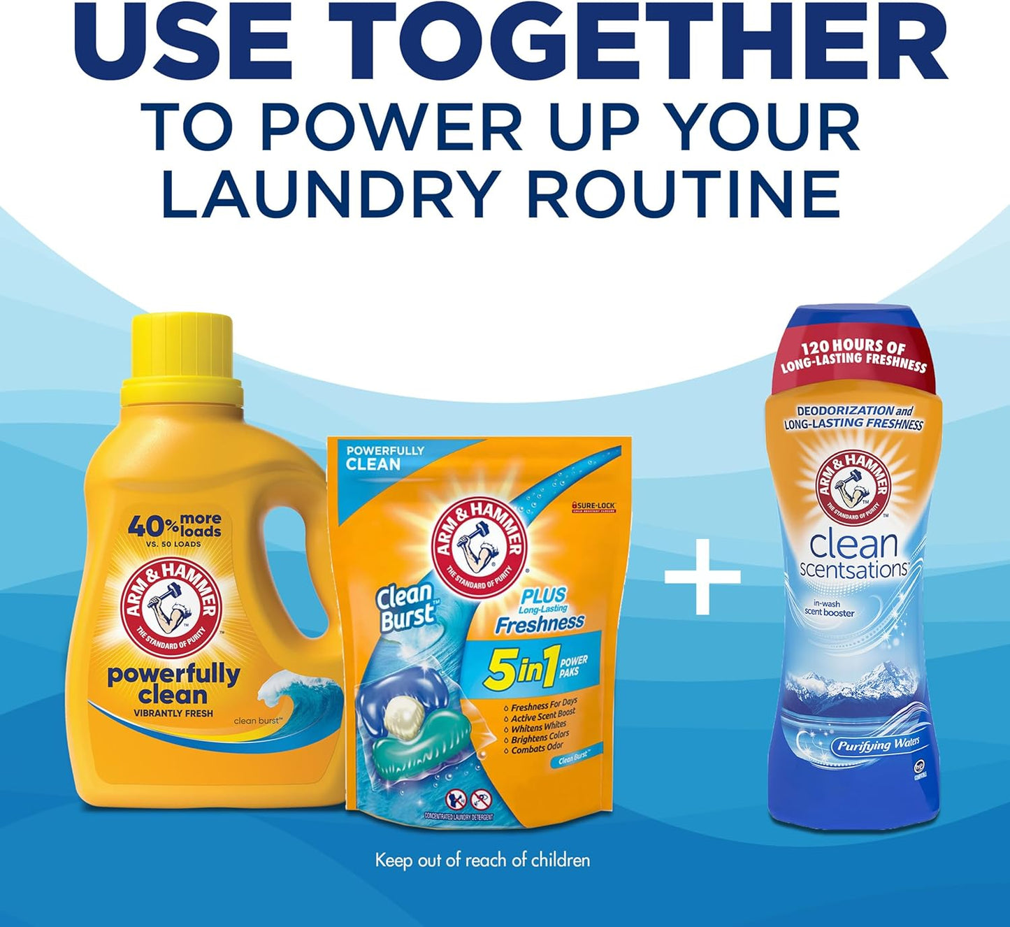 ARM & HAMMER Liquid Laundry Detergent, Clean Burst Fresh, 170 fl oz, 170 Loads