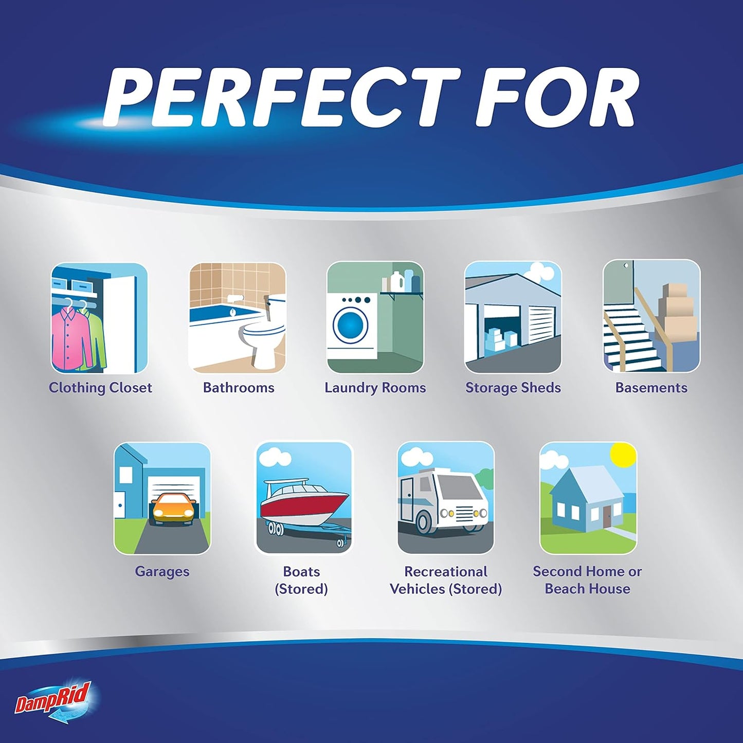 DampRid Fresh Scent Hanging Moisture Absorber, 1 Pound (Pack of 3) - Eliminates Musty Odors for Fresher, Cleaner Air, Ideal for Closet, 14% More Moisture Absorbing Power*- Blue