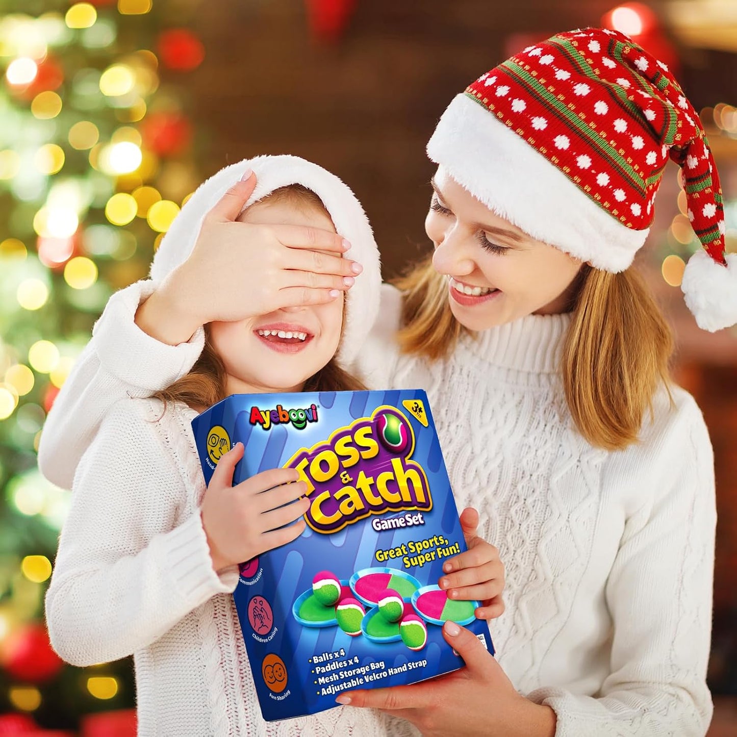 Ayeboovi Toss and Catch Ball Game Outdoor Toys for Kids Yard Games Beach Toys Outside Games for 3 4 5 6 7 8 9 10 Year Old Boys Girls (Upgraded)