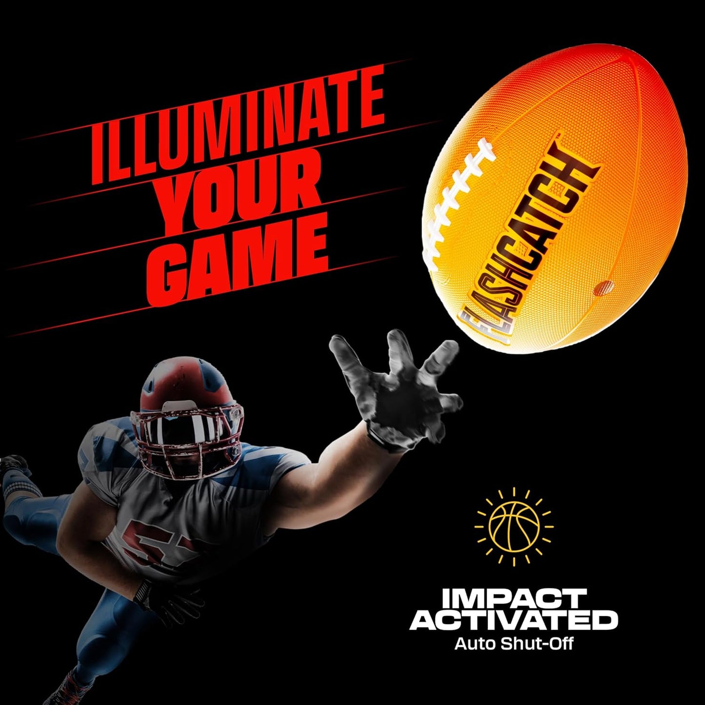 Light Up Football - Glow in the Dark Ball - NO 6 - Boys Gifts - Outdoor Sports, Birthday Gifts for Boys 8-15+ Year Old - Kids Teenage Youth Gift Ideas - Boy Toys Stuff Ages 8 9 10 11 12 13 14 15