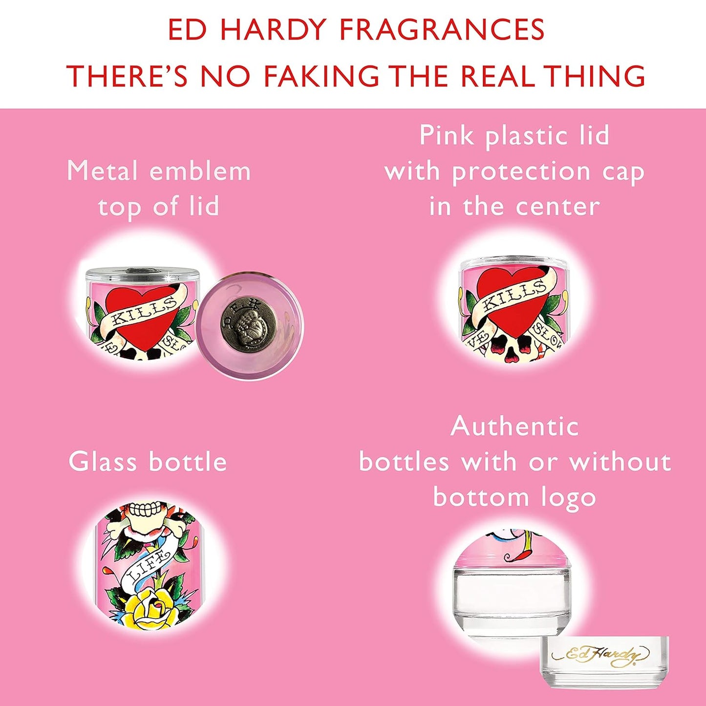 Ed Hardy Women's Perfume Fragrance by Christian Audigier, Eau De Parfum, 3.4 Fl Oz