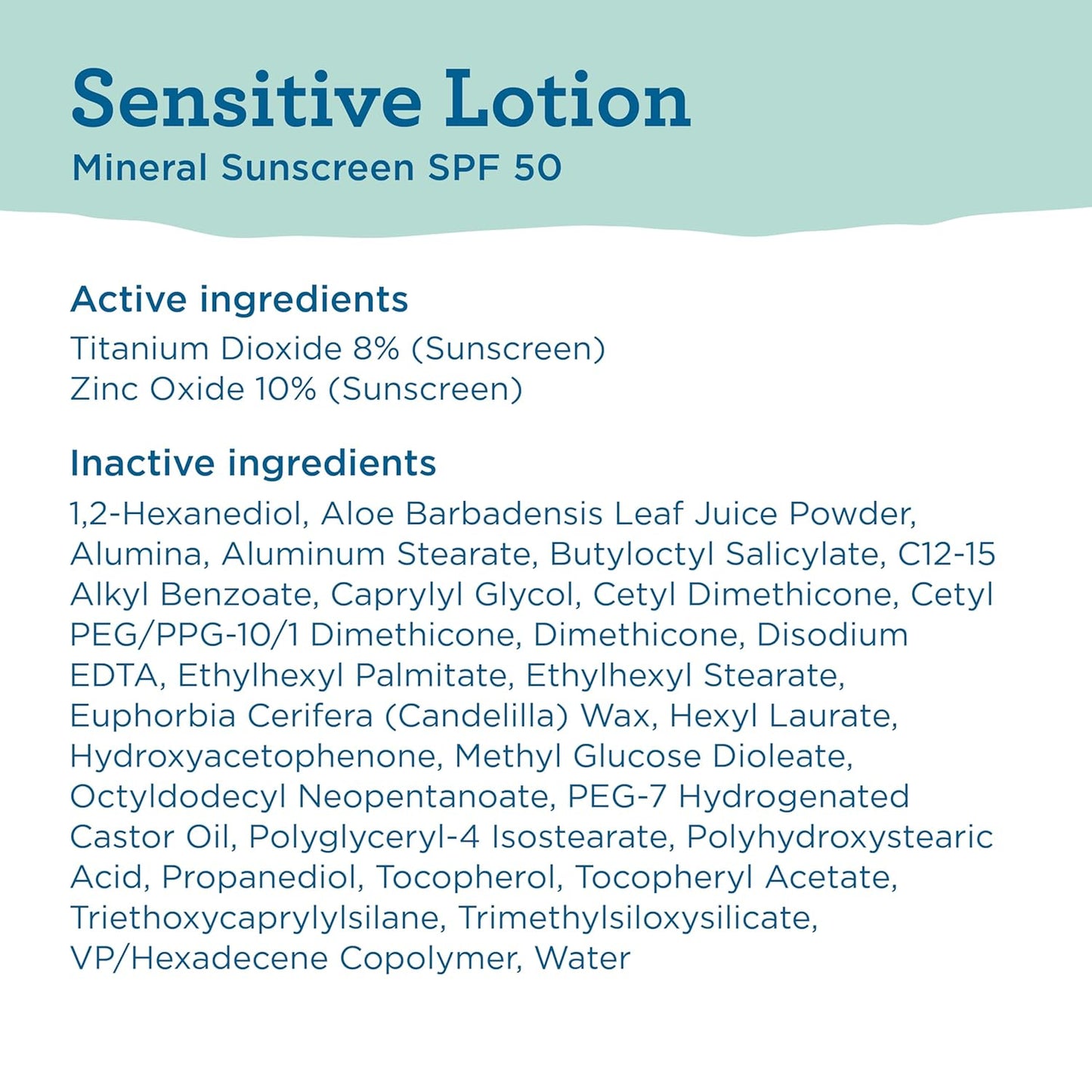 Blue Lizard Sensitive SPF 50+ Mineral Sunscreen, Water Resistant, 3 oz, Fragrance Free - Cart Shape