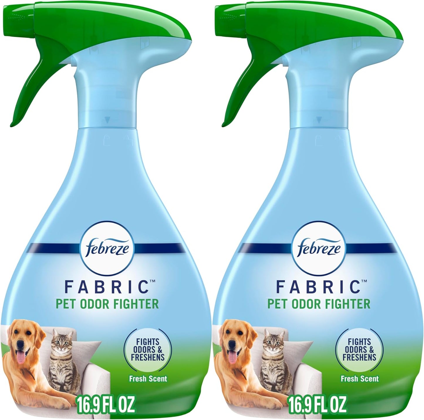Febreze Odor-Fighting Fabric Refresher Pet Odor Fighter, 16.9oz, Pack of 2