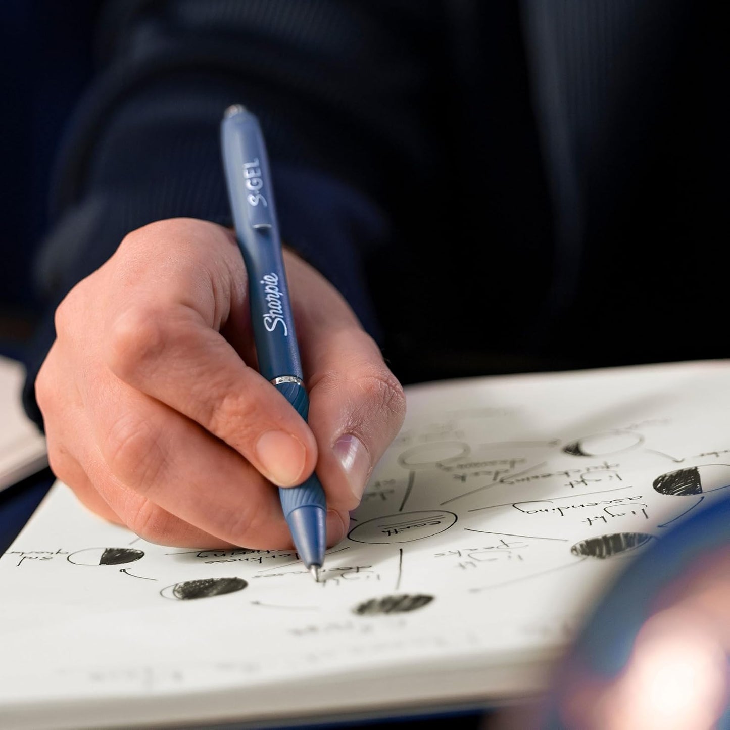 Sharpie S-Gel, Gel Pens, Medium Point (0.7mm), Assorted Fashion Barrels, Black Ink, 12 Count - Office, Teacher, School Supplies