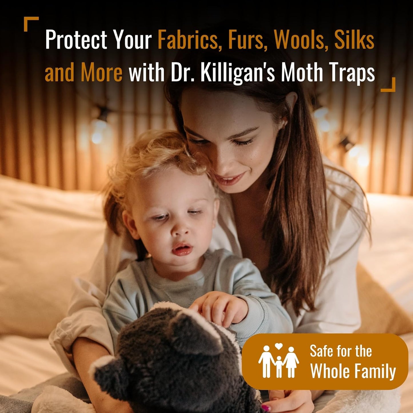 Dr. Killigan's Premium Double Potent Clothing Moth Traps with Pheromones Prime | Organic Clothes Moths Trap with Lure for Closets & Carpet | Case Making Moth Treatment & Prevention (6 Pack, White)
