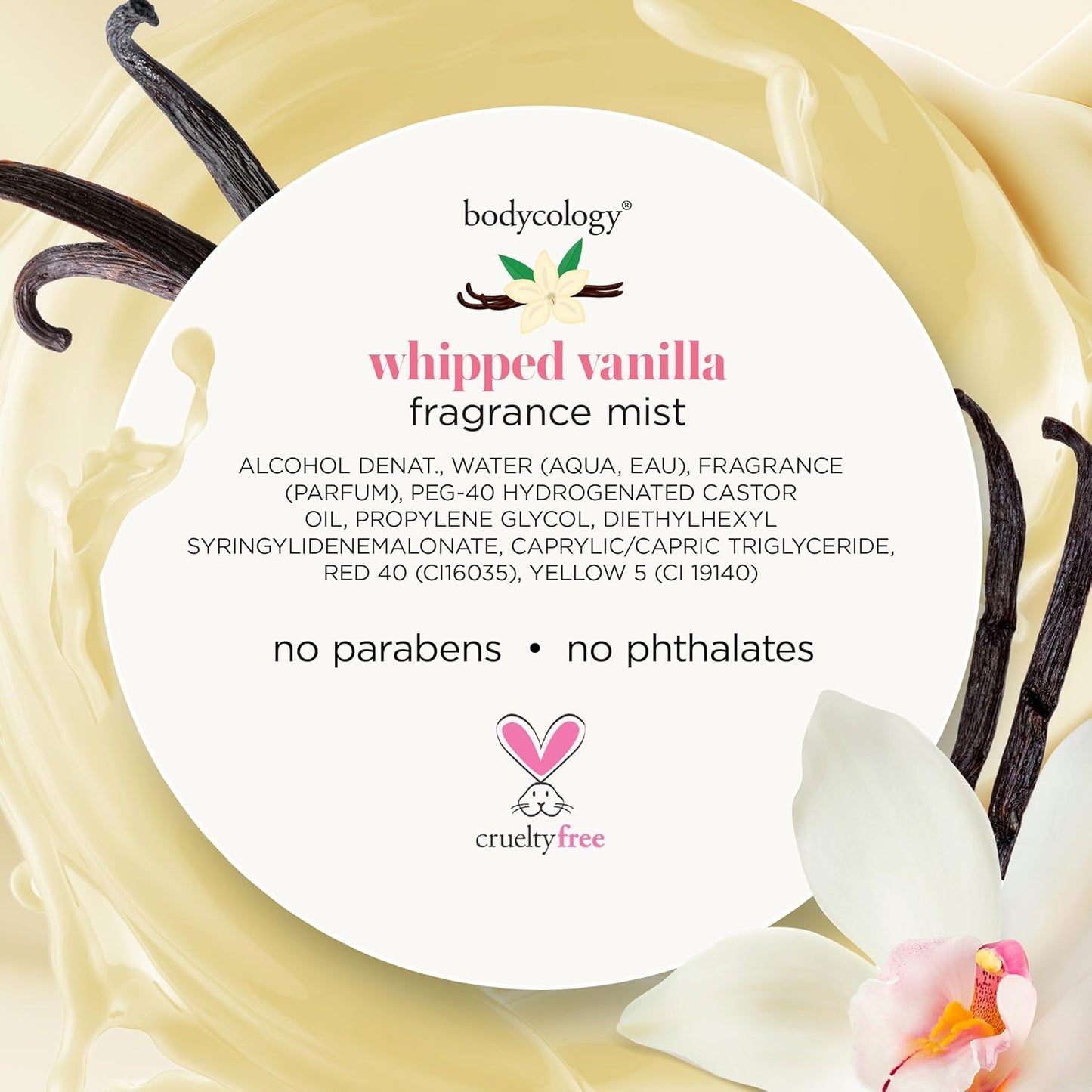 Bodycology Long-Lasting Fragrance Body Mist, Whipped Vanilla, 8 fl oz - Cart Shape