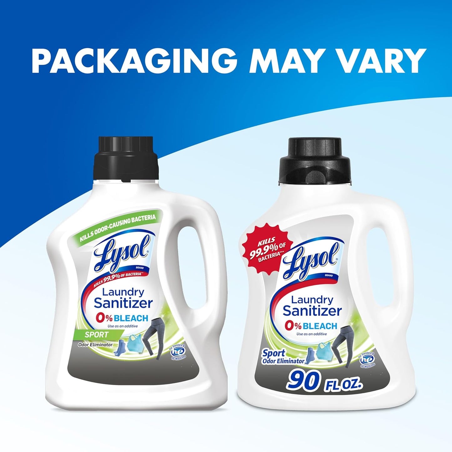 Lysol Tough Odor Eliminator Laundry Sanitizer Additive, Sanitizing Liquid for Gym Clothes and Activewear, 0% Bleach, Eliminates Odor Causing Bacteria, 90oz