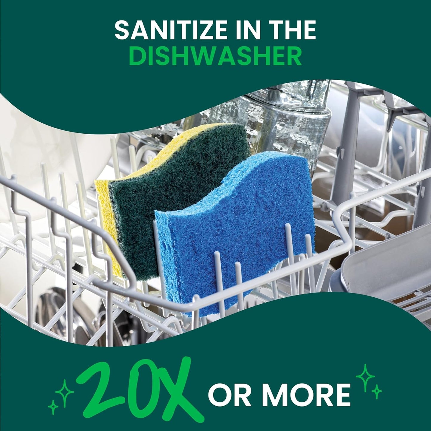 Scotch-Brite Non-Scratch Scrub Sponges, For Washing Dishes and Cleaning Kitchen, 9 Scrub Sponges