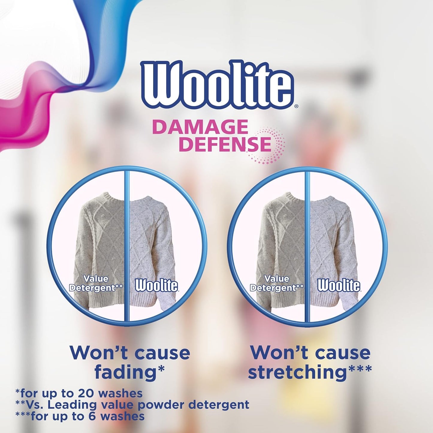 Woolite Damage Defense Liquid Laundry Detergent, Light Fresh Scent, 33 Loads, 50 Fl Oz